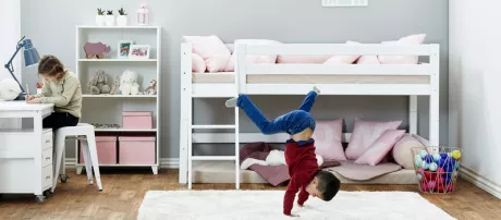 Babybett Weiß 60x120cm, 2-fach Höhenverstellbar, Anton Hoppekids