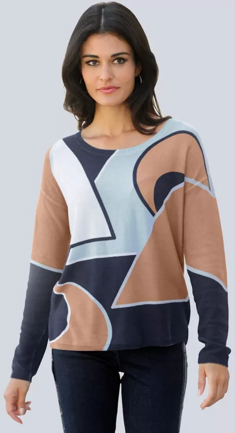 Alba Moda Pullover Grafischer Allover-Druck | Alba Moda