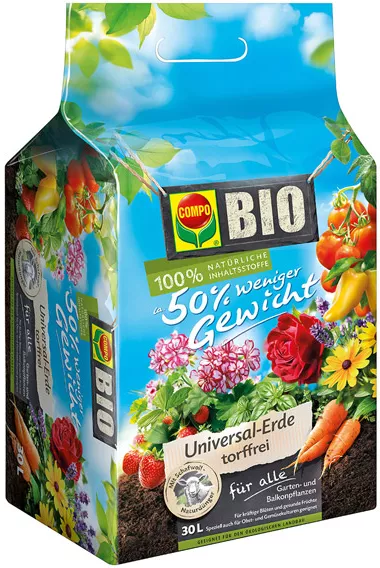 COMPO® BIO-Erde 50% weniger Gewicht | BALDUR-Garten