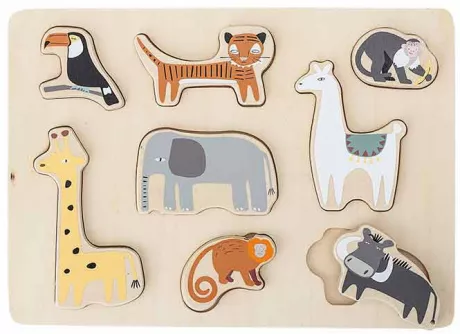 Kinder-Puzzle aus Holz, Tiere