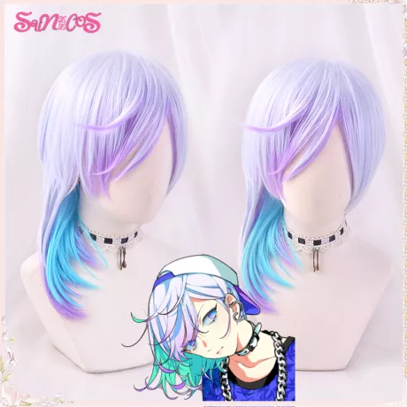 Paradoxo ao vivo bae yatonokami kanata perucas cosplay roxo azul gradiente homem diário perucas sintéticas resistentes ao calor dia das bruxas livre wi|Peruca sintética| - AliExpress