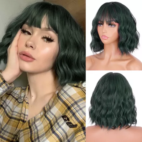 Miss wig peruca sintética feminina, peruca feminina com ondas curtas, sintética, 23 cores disponíveis, de fibra resistente ao calor, cabelo falso diário para mulheres|Peruca sintética| - AliExpress