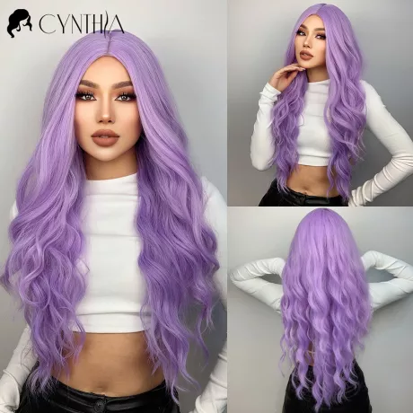 peruca cabelo perucas perucas sintéticas peruca cosplay peruca cacheada Onda do corpo roxo perucas sintéticas para mulheres longo ombre cosplay festa peruca colorida cabelo natural resistente ao calor pelucas de mujer| | - AliExpress