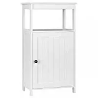 Homfa Badschrank Badzimmerschrank Badkommode Standschrank Allzweckschrank Schrank Kommode Holz Badmöbel mit 1 Tür weiß 45x30x83.5cm