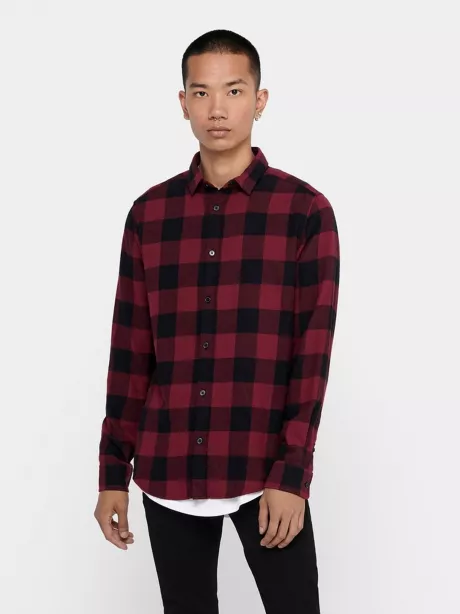 Life Checked Shirt - Cabernet | TeeShoppen
