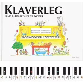 Klaverleg bind 3 - fra ikoner til noder (gul) af Pernille Holm Kofod (Hardback)