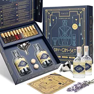 AMARI ® DIY Gin Set - zum Selber Machen, Geschenkset inkl. Botanicals - Perfekt für zu Hause oder als Geschenk, Gin Tasting Geschenkbox - Geschenkideen do it Yourself, Ginbaukasten: Amazon.de: Lebensmittel & Getränke