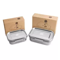 Dichte Lunchbox "BUDDY" aus Edelstahl, 1.260ml - 100% BPA frei, fest verschliessbar von Brotzeit
