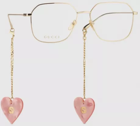 Square optical frame in gold metal | GUCCI® US