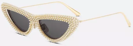 MissDior B1U Gold-Finish Metal Butterfly Sunglasses with White Metal Pearls | DIOR