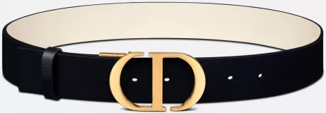30 Montaigne Reversible Belt Black and Latte Smooth Calfskin, 35 MM | DIOR