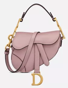 Micro Saddle Bag with Strap Antique Pink Goatskin | DIOR