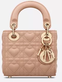 Micro Lady Dior Bag Pink Cannage Lambskin with Heart Motif | DIOR