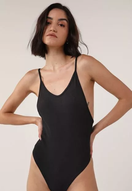 Body Forever 21 Canelado Preto - Compre Agora | Dafiti Brasil