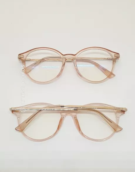 R$ 99 - Armação De Óculos De Grau / Holly cor transparente rosé