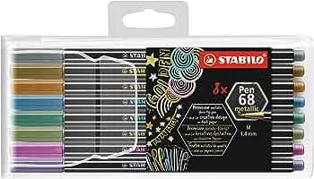 Premium Metallic-Filzstift - STABILO Pen 68 metallic - 8er Pack - mit 8 verschiedenen Metallic-Farben : Amazon.de: Bürobedarf & Schreibwaren