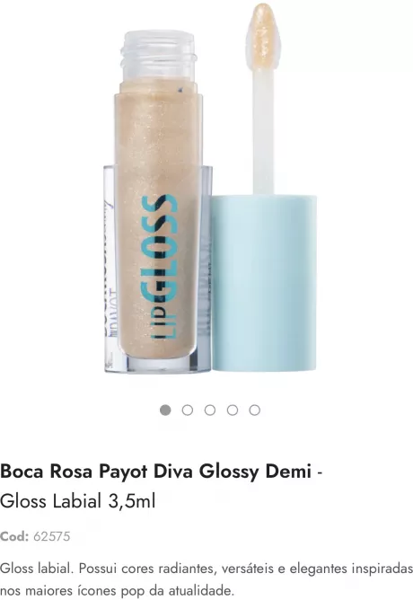 Gloss labial Boca Rosa - Cor: DEMI