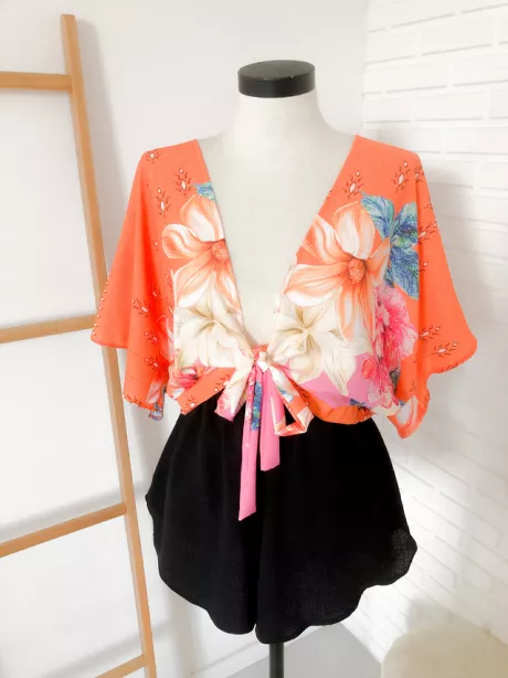 Cropped Lara - Barrado de Flor - Ateliê da Ju