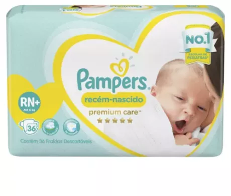 Fraldas Pampers Recém-Nascido Premium Care RN+ 36 unidades | MercadoLivre