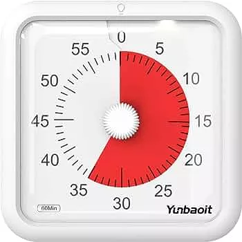 Yunbaoit 16 cm Visueller Timer mit Nachtlicht für Unterrichten Kochen Meeting Klassenzimmer, Großer 60 Minuten Countdown Timer für Kinder Lehrer, Leiser Magnetischer Küchentimer mit Ständer(Weiß Rot) : Amazon.de: Küche, Haushalt & Wohnen