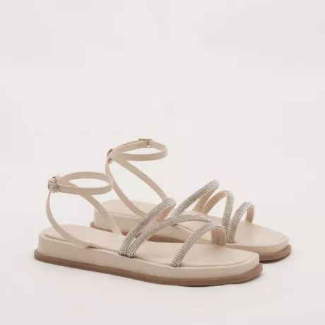 Flatform Claúdia - *Cor: BISCUIT/OURO / Tamanho: 37*