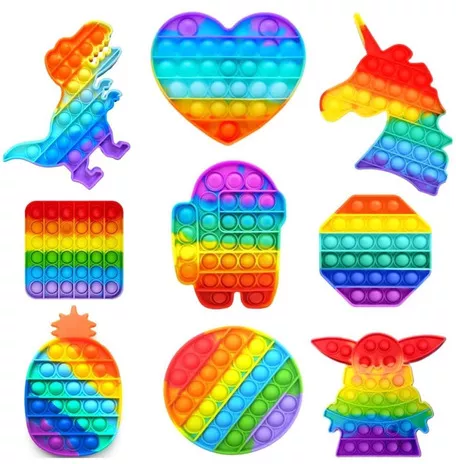 Kit De Brinquedos Pop It Fidget Bubble Rainbow 4pcs | MercadoLivre