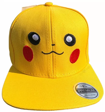 Boné Infantil Bordado Pokemon Pikachu Ajustável Promoção Top | Parcelamento sem juros