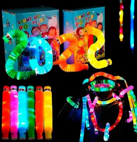 Kit 3 Pop Tube Led Com Luz Puzzle Fidget Toy Anti Estresse Cor Sortidas | MercadoLivre