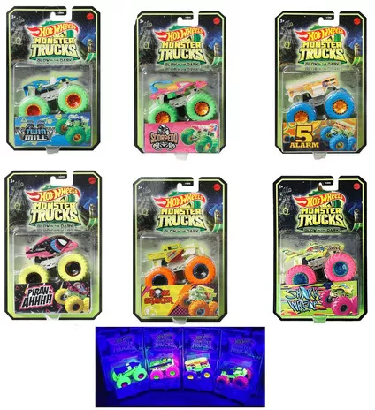 Hot Wheels Monster Trucks Glow In Shark Wreak Brilha Escuro | Parcelamento sem juros