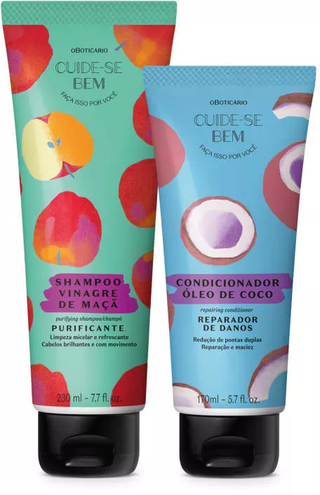 Combo Cuide-se Bem Feira: Shampoo Vinagre de Maçã 230ml + Condicionador Óleo de Coco 170ml | O Boticário