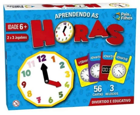 Brinquedo Jogo Educativo Didático Aprendendo As Horas | MercadoLivre