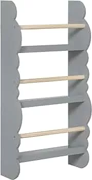 WOLTU Kinder Bücherregal Wandregal, Bücher-Organizer mit 3 Ablagen, Kinderregal für Buchaufbewahrung, aus Kiefernholz E1 MDF, für Kinderzimmer Spielzimmer, Grau : Amazon.de: Küche, Haushalt & Wohnen
