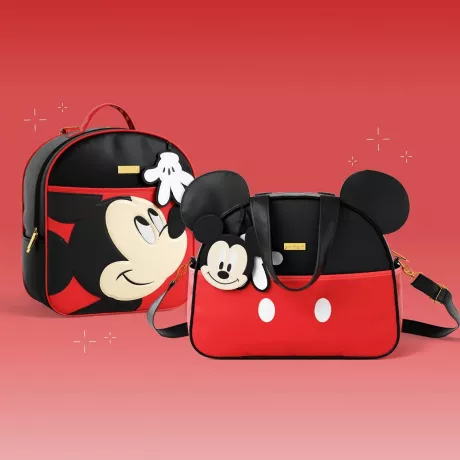 Kit Bolsas Maternidade Mickey Mouse Vermelho e Preto | Grão de Gente