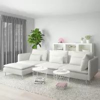 SERHAMN 4er-Sofa - mit Récamiere, Finnsta weiß - IKEA