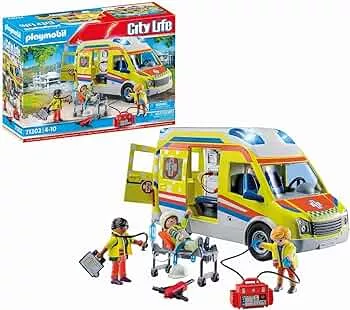 PLAYMOBIL City Life 71202 Rettungswagen mit Licht und Sound, Spielzeug für Kinder ab 4 Jahren: Amazon.de: Spielzeug