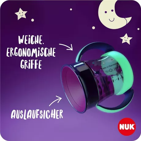 NUK Mini Magic Cup Trinklernbecher mit Leuchteffekt | 6+ Monate | 160 ml | auslaufsicherer 360°-Trinkrand | ergonomische Griffe | BPA-frei | Blau : Amazon.de: Baby