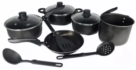 Conjunto De Panelas 8 Pçs Teflon Tampas De Vidro Promoção | Frete grátis