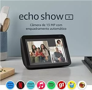 Novo Echo Show 8 (2ª Geração, versão 2021): Smart Display HD de 8" com Alexa e câmera de 13 MP - Cor Preta