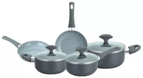 Conjunto de Panelas Cerâmica Cazza Chef Cinza 5 Peças - Jogo de Panelas - Magazine Luiza