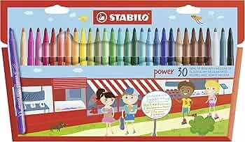 Filzstift - STABILO power - 30er Pack - mit 30 verschiedenen Farben : Amazon.de: Bürobedarf & Schreibwaren