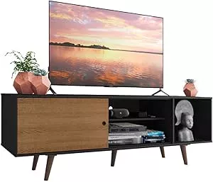 Rack Madesa Dubai para TV até 65 Polegadas com Pés - Preto/Rustic/Rustic | Amazon.com.br
