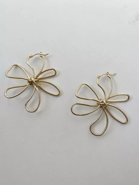 brinco flower - dourado