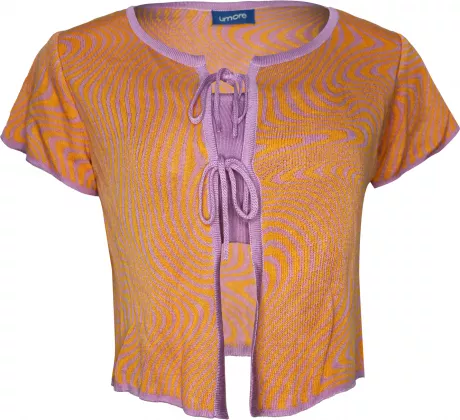 blusa tricot com estampa psicodélica
