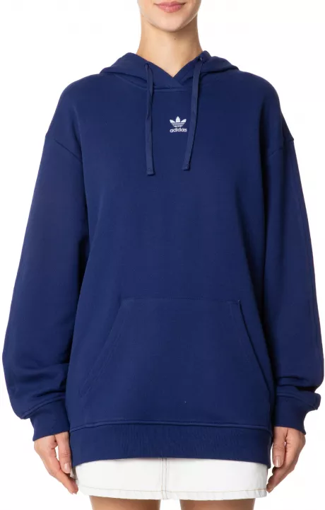 Blusa Feminina Capuz Essentials Loose - Azul - OQVestir