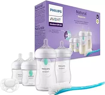 Philips Avent Babyflaschen mit AirFree Ventil, Geschenkset für Neugeborene – 4 Babyflaschen, ultra soft Schnuller und Flaschenbürste, Babys von 0–12 Monaten und älter (Modell SCD657/11) : Amazon.de: Baby