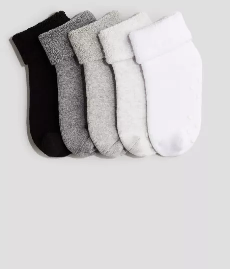 5er-Pack Antirutsch-Frotteesocken - Grau/Schwarz - Kids | H&M DE