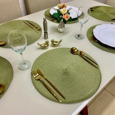 Jogo Americano Redondo 8 Peças Mesa Posta Cozinha Promo | MercadoLivre