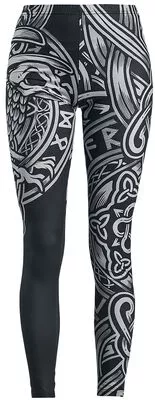 Schwarze Leggings mit keltisch anmutendem Print | Black Premium by EMP Leggings | EMP