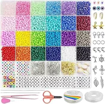 Dazhqp 4mm Perlen Für Armbänder,Armbänder Selber Machen Mit Glasperlen, Perlen Set Zum Auffädeln,Perlenset für Weihnachten Partys Kinder Feiertage DIY Bracelet Making Kit Halsketten Handwerk (4mm) : Amazon.de: Küche, Haushalt & Wohnen