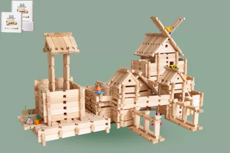 LOGO-BURG Holzspielzeug Bausatz, Holzbausteine, Holzbauklötze – LOGO BURG